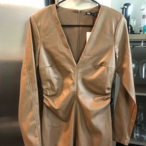 Zara faux leather dress